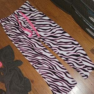 Pink zebra pajama pants